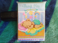 NEW 12 Thank You Cards Bedtime Baby Teddy Design Greeting Cards