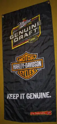 Miller Genuine Draft/ Harley Davidson 48" by 24" banner