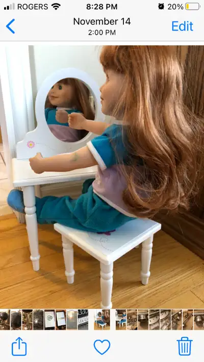 Brand New in Boxes Includes a wooden vanity and wooden stool White with butterfly decals These are f...