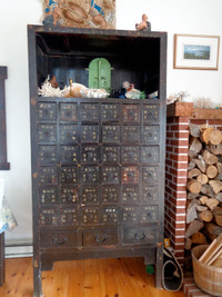 ANTIQUE WOODEN CHINESE APOTHECARY CHEST C.18th