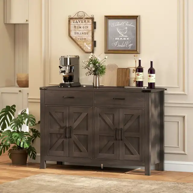Sideboard Buffet Cabinet, Farmhouse Kitchen Storage Cabinet  in Hutches & Display Cabinets in Markham / York Region - Image 8
