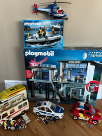 Playmobil police, pompiers, ambulance 
