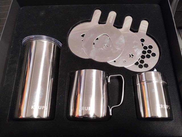 Krups 7 Piece Set of  My Home Coffee Bar Set Cappuccino Set NEW! in Kitchen & Dining Wares in City of Toronto