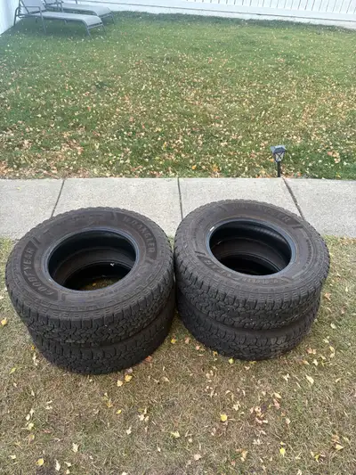 16” Goodyear Wrangler Workhorse AT tires, 245/75R16, load range E, took them off of my 2006 Chevy 3/...