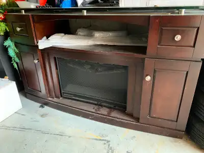 Tv stand with fire place, View more