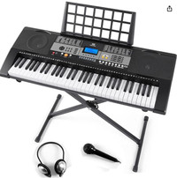 MUSTAR Electronic Piano Keyboard w/61 Touch Sensitive Keys NEW