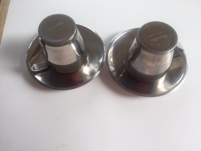 Breville Cafe Roma stainless steel espresso cups-saucers x 2 in Coffee Makers in Norfolk County - Image 2