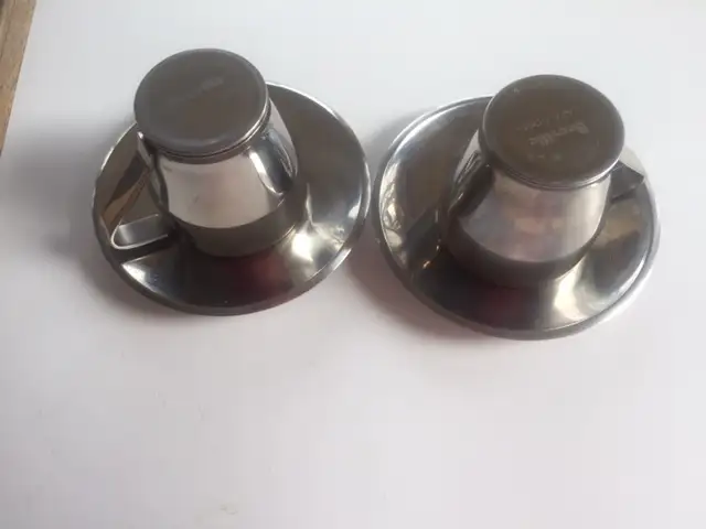 Breville Cafe Roma stainless steel espresso cups-saucers x 2 in Coffee Makers in Norfolk County - Image 3