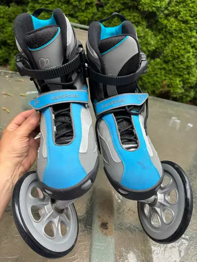 Selling a pair of Men’s (( 11.5)) LandRoller Terra 9 Rollerblades these are unique they have just tw...