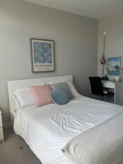 White, Queen sized IKEA Malm bed frame and matress, View more