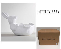 POTTERY BARN - NWT - EASTER BUNNY BELLY STONEWARE SNACK BOWL