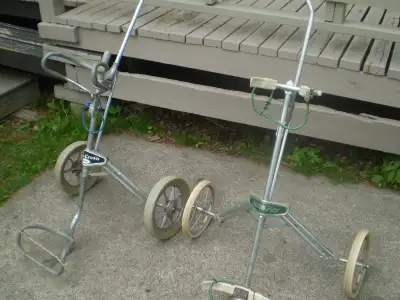 2 - VINTAGE ALUMINUM Push / Pull (  GOLF CARTS ) ( $25. each ), View more