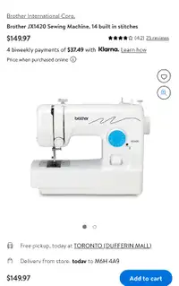 New in Open Box Brother Sewing Machine JX1420 Never Used