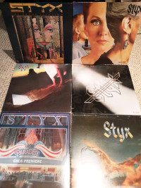 STYX - 5 STUDIO ALBUMS - 1 LIVE  - VINYL LP'S 