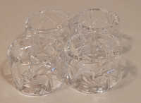 Vintage Pinwheel Crystal with David Star Napkin Rings