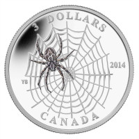 2014 SPIDER & WEB Animal Architects $3 Fine Silver Coin RCM