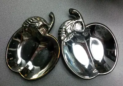 Pommes en Argent plaqué véritable (argenterie) Petit plat idéale pour bonbons, servir hors d’œuvres,...