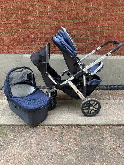 uppababy vista double stroller and bassinet, View more