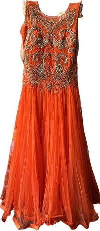Beautiful Sunset Orange Anarkali Dress