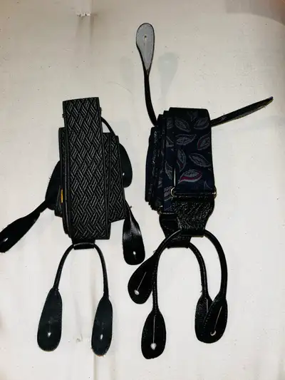 Suspenders - Vintage Leather button end Have 2 very nice pairs of suspenders. Price per set. If you...