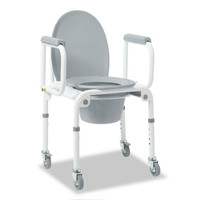BRAND NEW Medline® Steel Drop-Arm Commode with Wheels
