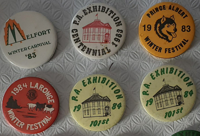 Vintage Winter Festival and PA Exhibition pin back buttons in Arts & Collectibles in Prince Albert - Image 3