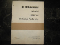 Kawasaki Motorcycle 350 F9-C Exclusive Parts List - $50.00 obo