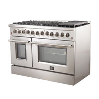 Forno 48-inch Freestanding Dual Fuel Range, 8 Burners, 2 Ovens