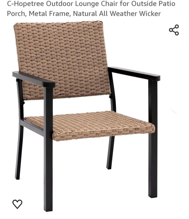 C-Hopetree Outdoor Chair for Outside Patio Porch, in Patio & Garden Furniture in City of Toronto