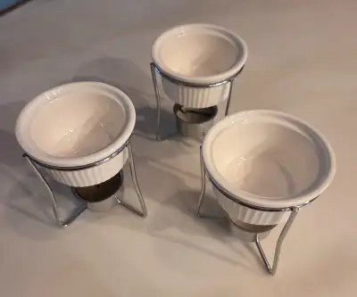 ceramic (3); butter warmers with metal stands,, View more