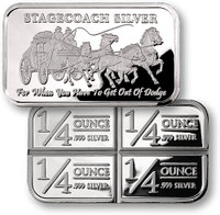 Bar en argent/silver bullion stagecoach divisible 1 oz .999