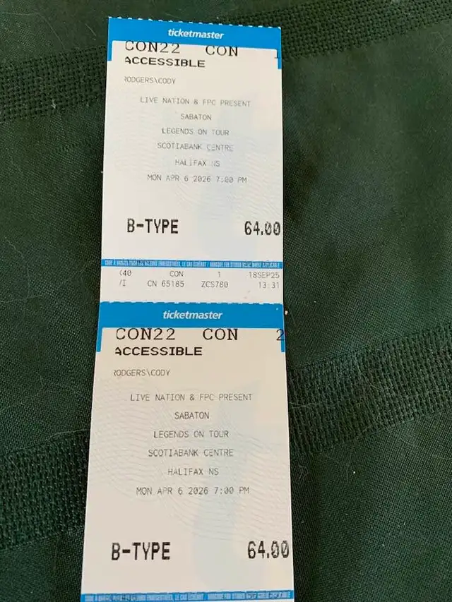 Accessible Sabaton concert tickets