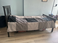 Ikea Hemnes single bed ( dark colour) + Hasvag mattress included