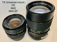 2 lenses  $100 Vivitar 135mm f/2.5 TX and 28mm f/2.5 TX