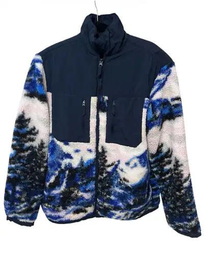 H&M Sherpa Fleece Jacket – Blue Mountain Print | Size M , View more