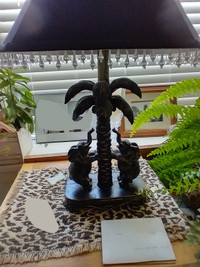 Elephants on Palm Tree Lamp