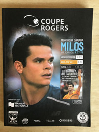 Programme souvenir Coupe Rogers 2015 tennis Milos Raonic