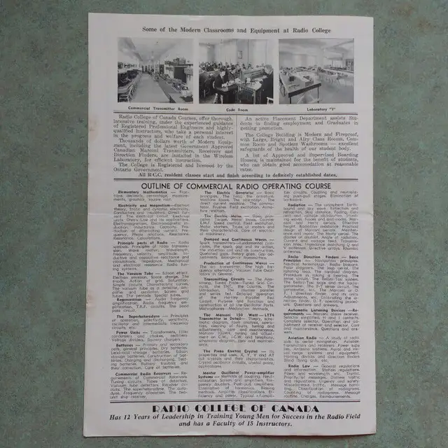 VINTAGE RADIO OPERATING BROCHURE BY RADIO COLLEGE CANADA in Arts & Collectibles in City of Toronto - Image 4
