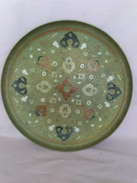 Enamel Brass Pedestal Plate