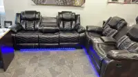 Genuine Leather Recliner Sectional Set is on Sale with delivery.