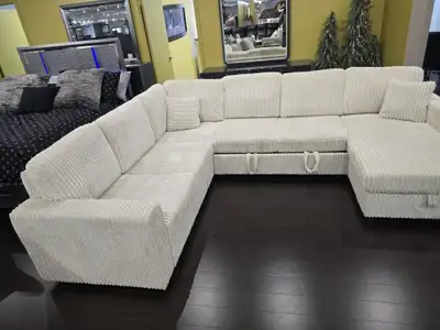 7 Seater Corduroy Sofa Bed Now on Sale + Unlimited Storage , View more