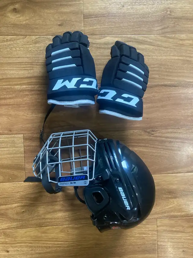 Hockey Helmet & Gloves