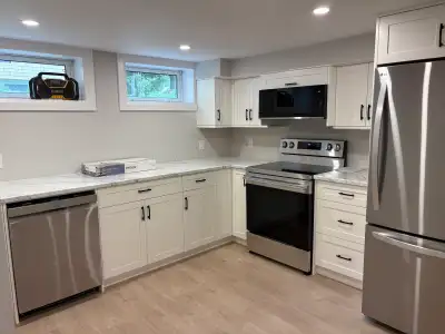 Basement apartment recently renovated. New appliances. Large bedroom with walk in closet, private la...