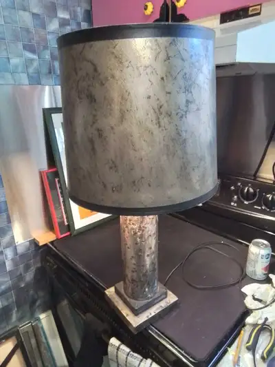 Unique Metal Table Lamp with Grey Metallic Shade, View more