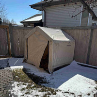 Used Shelter Logic 6’x6’x6’ Fabric Storage Shed. $100.00