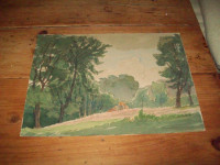 Antique original English watercolor  of  a landscape