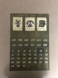 Metal Calendar (11” X 16”) Month/Date-Reusable Calendar