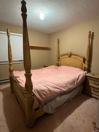 Solid wood Bed Frame and 2 Bedside Tables