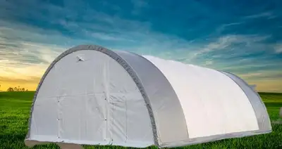 Comes With: 20ft x 30ft x 12ft Cover: Durable 450g PVC snow rating: 200kg/㎡. With front Winch Roll-u...