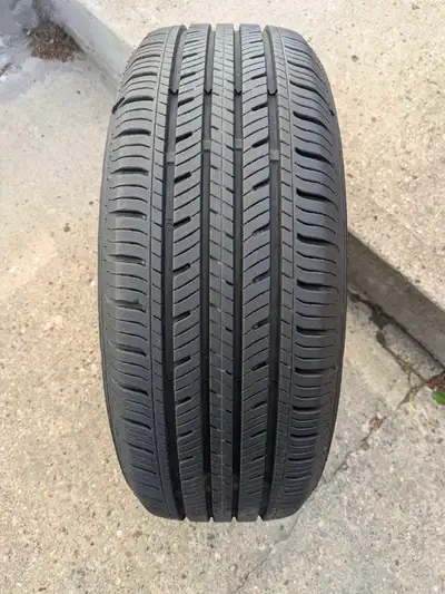 Four 15" Tires 4 bolt, pattern black steel rims Set of 4, 205/60 R15 All season Touring tires Like n...